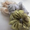 JewelVOX Hair Accessories, Plain, Organza, Big, See-through, Large, Black
