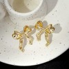 Bow Earrings for Women Rhinestone Bow Earrings Crystal Statement Dangle