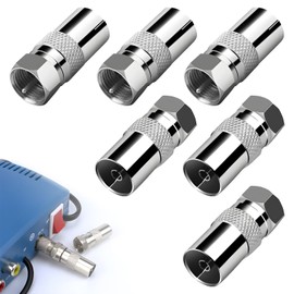 LLFYXM 6 Pcs TV Aerial Connectors F Male to TV Female, Aerial Coaxial Cable Adapter Connectors, F Type Aerial to Coax Coupling for Antenna, Satellite, Coaxial Cables