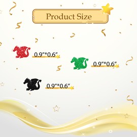 100pcs Dragon Confetti, Green Glitter Dragon Table Confetti for Baby Shower, Jungle Animal Dragon Paper Scatters, Dinosaur Birthday Party Table Decoration