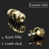 Keyed Alike Door Knob Combination Deadbolt in Polished Brass,Entry Door