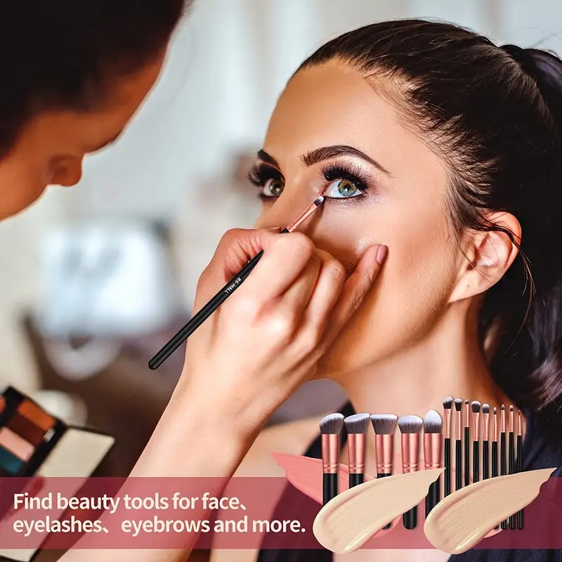 Professional Makeup Brush Set with Soft Fluffy Bristles for Foundation,