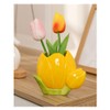 Hosoncovy Ceramic Tulip Makeup Brush Organizer Pot Makeup Brush Holder