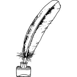 'Quill & Ink' Rubber Stamp - Unmounted Design for Crafting & Scrapbooking, A8 (RS00039189)