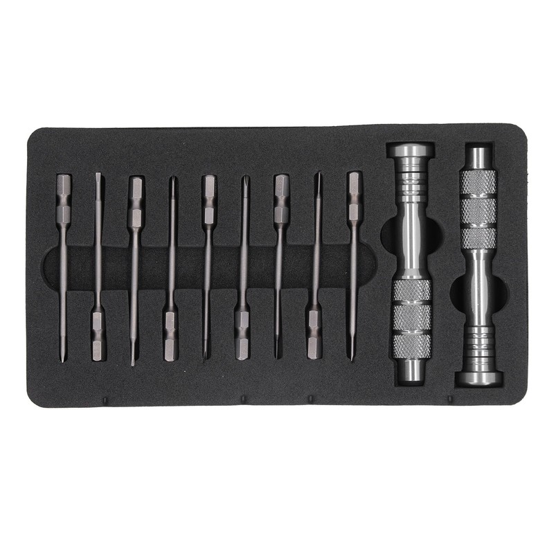 Steel Slotted Screwdriver Set with 9 Bits 2 Handles Hand