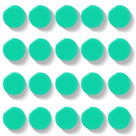 QOJOPU Pack of 20 Strong Magnets for Magnetic Board, Whiteboard & Fridge - Round Mini Fridge Magnets - Small Magnets Strong Hold - Decorative Board Magnets for Notice Board, Office, Household (Green)