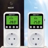 Digital Day-Night Thermostat, ℃/℉ Temperature Control, Heating/Cooling, Clock Function, 15A