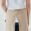JOYAIYI Apron, Cafe Style, 2 Pockets, Natural Linen, Simple, Unisex,