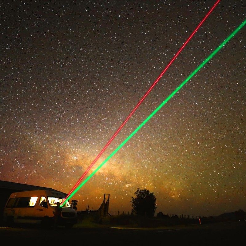 [2 Packs Green+Red Beam] Rechargeable Green & Red Beam Light