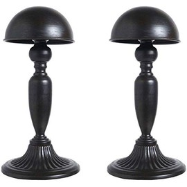 Owlgift Vintage Style Dome Shape Removable Metal Hat Rack, Cap, Wig Storage Holder Display Stand, Black (2pcs)