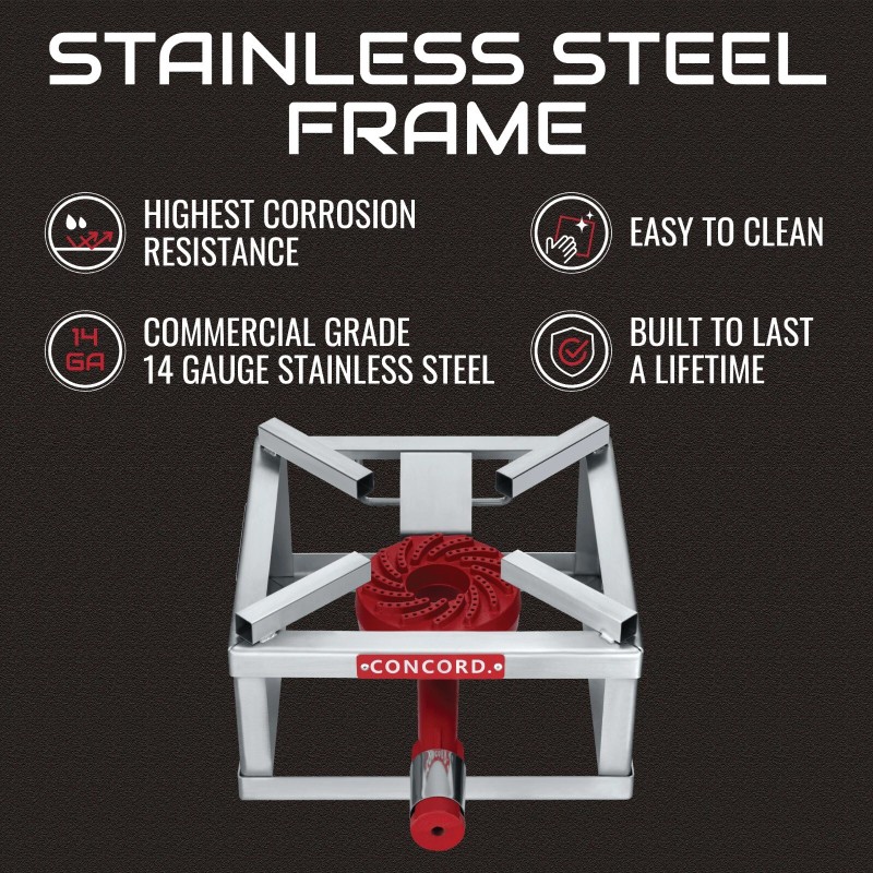 CONCORD The Block Burner 12" in Stainless Steel. Single Propane.