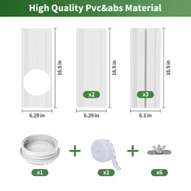 Portable air conditioner sliding door vent kit with 4-in-1 Coupler Filter，Adjustable Sliding Door Ac Vent for 5.9” Exhaust Hose，Adjustable Ac Vent Kit for Sliding Door/Window Max length 90inches