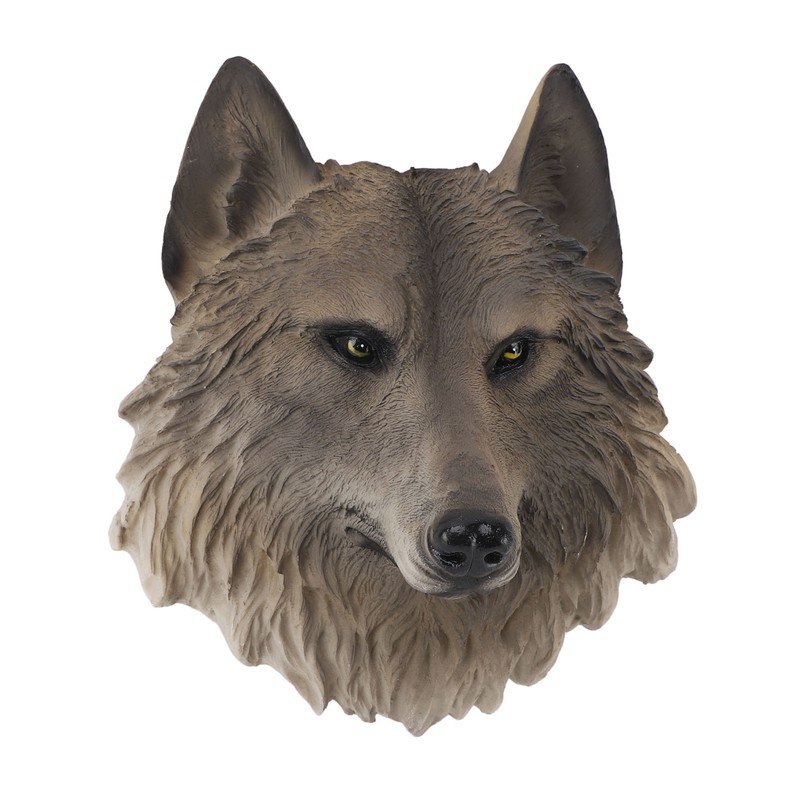 3D Animal Head Statue Resin Wall Decor Realistic Wildlife Sculpture