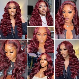 1b99j Body Wave Bundles Human Hair Ombre Burgundy Bundles 28 30 32 Inch Two Tone Black And Wine Red Bundles Burgundy Body Wave Bundles Double Weft Hair Extensions