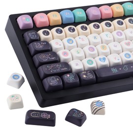 Tsungup PBT Keycaps, 126 Keys MOA Dessert Cheese Muffin IceCute Custom Keycap Set Compatible with Cherry Gateron MX Switches for ANSI Layout Mechanical Gaming Keyboar