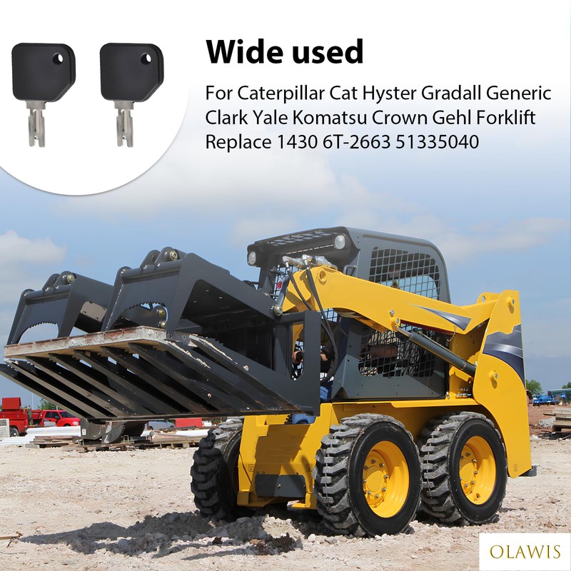 2 Pack Construction Ignition Keys, Forklift Key Hyster Heavy Equipment
