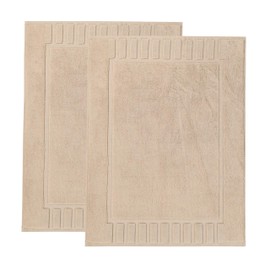 Superior 100% Cotton Bathmat Set, Bath Mats, Bathroom Decor, Shower, Bathtub Essentials, Home Accessories, Washable Rug, No Backing, Heavyweight, Leo Collection, Set of 2, 22" x 35", Camel