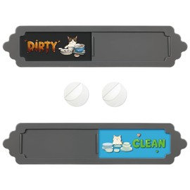 Dishwasher Magnet Clean Dirty Sign - Cute Cat Design Funny Kitchen Sign, Push Switch for Easy Change, Strong Scratch-Free Dishwasher Magnet Accessories