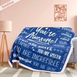 Men Sherpa Blanket Get Well Gifts for Men - You are Awesome 50" x 60" Sherpa Throw Blanket - Inspirational Gift for Him Thinking of You Friendship Feel Better After Surgery Gifts