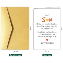 Chenive Funny Son Birthday Card from Mom and Dad, Happy Birthday Card Gift for Sons, Adult Sons Bday Greeting Cards from Parents, Having You For A Son Has Been One Of The Greatest Gifts