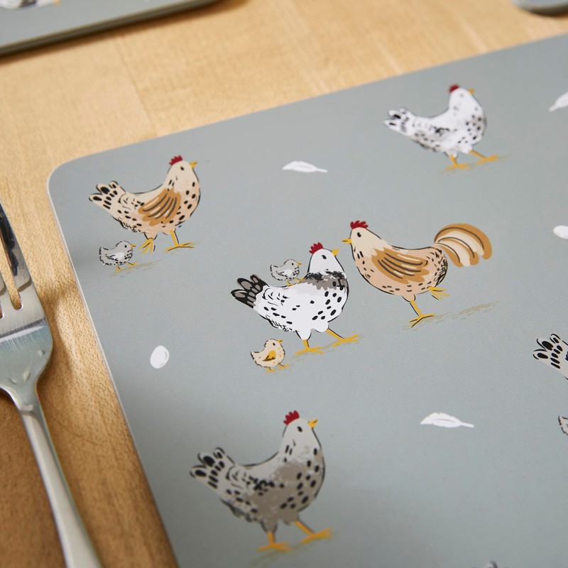 Cooksmart Hen House Lane Set of 4 Cork Placemats |