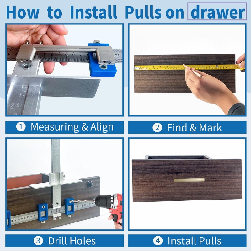 King&Charles Cabinet Hardware Jig, Metal Cabinet Handle Jig with Point