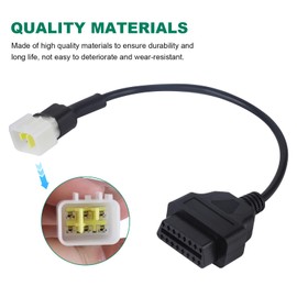 OBD Cable Fit for Delphi 6pin to 16pin Motorcycle Adapter, OBD2 Connector Compatible with Obd1 to Obd2 Scanner Diagnostic Tool for Delphi/Bosch ECU Motorbike