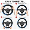 Alieemo Car Steering Wheel Cover, 15 inch Microfiber PU Leather