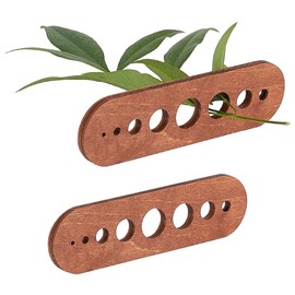 PH PandaHall 2pcs Wooden Herb Scraper with 8 Hole, Oval Wooden Herb Scraper Tool Wooden Leaf Remover Herb Stripper for Kitchen Cooking Chef Hole: 2-16 mm
