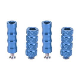 Buachois 2 Pair CNC Motorcycle Knurled Shifter Peg,Anti-Skid Gear Shift Brake Lever Foot Pegs Pedal 6mm Hole Front Footrests for Mounting Bolts Moto(Blue)