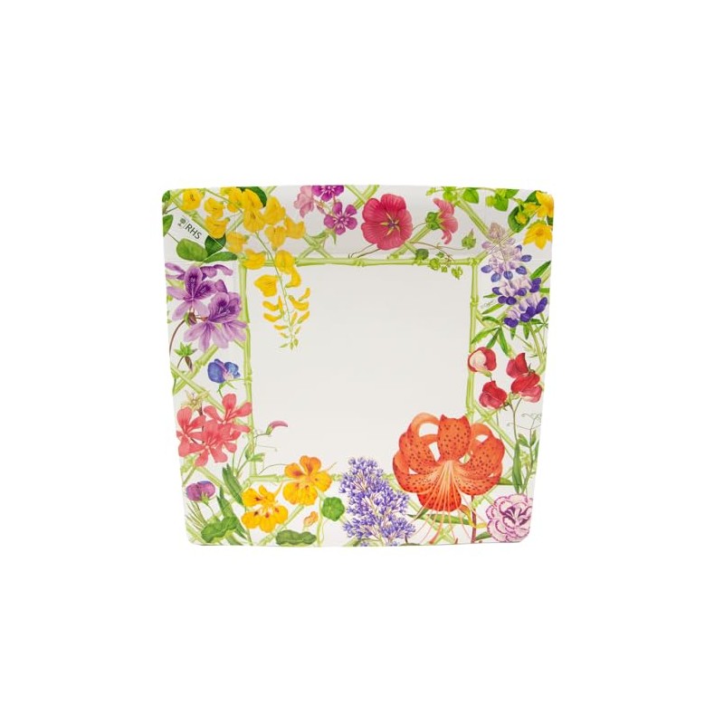 Caspari Floral Trellis Dinner Plates - 32 Per Package