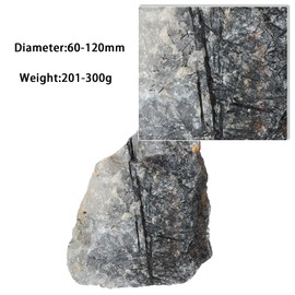 Sportmusies Natural Black Rutilated Quartz Stone Specimen for Home Decoration, Irregular Rough Mineral Crystal for Collection Healing Reiki, 0.44-0.66 lb