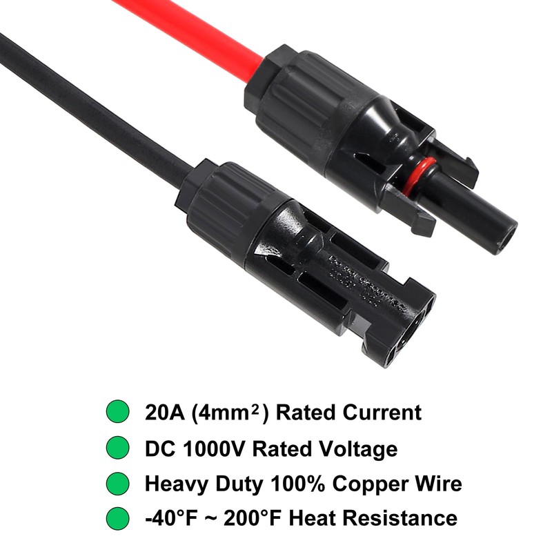 AITRIP 2 Pairs Solar Cable Y Splitter Plug Solar Solar