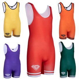 KO Sports Gear - Unisex Wrestling Singlet, Comfortable & Breathable, 4 Way Stretch, Gymnastics, Running, Weightlifting (Red, Adult X-Large)