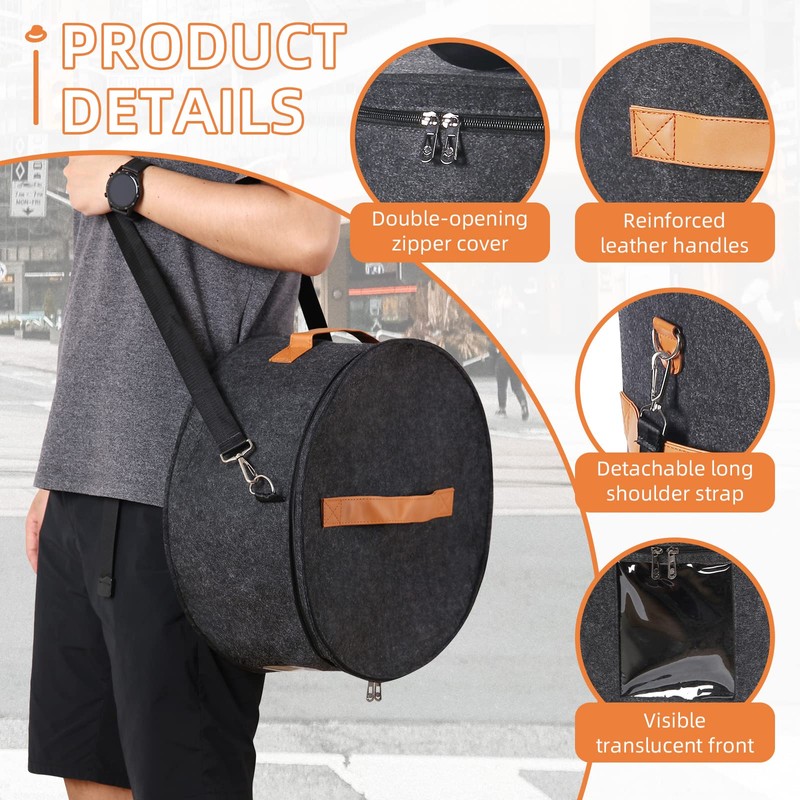 Ohiyoo Travel Hat Box Hat Boxes with Lid Storage Boxes