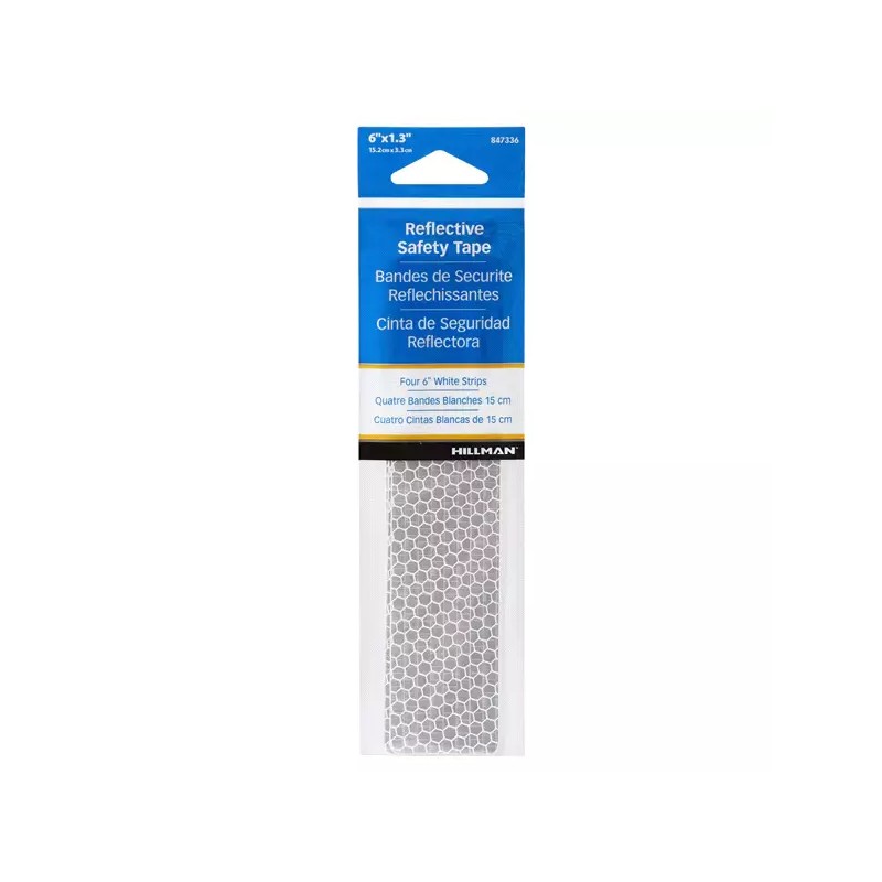 Hillman Silver 1-in White Reflective Vinyl Safety Tape 0.5-ft Model