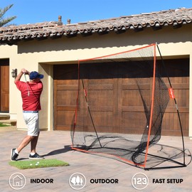 GoSports 10 ft x 7 ft Golf Practice Hitting Net - Personal Driving Range for Indoor or Outdoor Practice