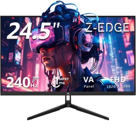24.5" Gaming Monitor 240Hz, Z-Edge UG25F FHD 1920x1080 Computer Monitor, 1ms Frameless LED, Contrast Ratio 5000:1