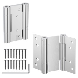Ranbo 5 Inch Heavy-Duty 304 Stainless Steel Double Spring Hinge, Integrated Spring Tension Adjustment, No Fixing Pin Required. 3 mm Thickened Steel Plate, Maximum Load Capacity of 45 kg for 2 Hinges.