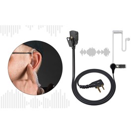 YNIBST Walkie-Talkie Acoustic Coil Tube Headset 2-Way Radios Surveillance Security Earpiece Replacement with PTT Mic Compatible with All Midland GXT,LXT and G-Series GXT1000VP4
