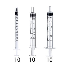 Syringe, Individually Sealed Package, Used to Feed Pets or Small Animals, can Also be Used to Measure Liquids, Scientific Experiments, Medical experiments/1ml/2ml/3ml (3x10 pcs)