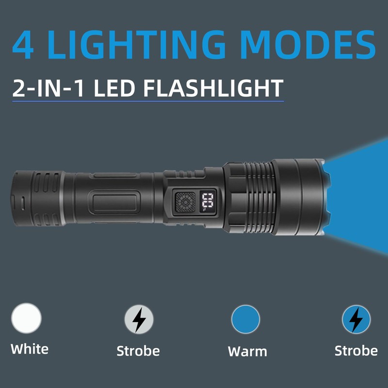 Sulitcamp Rechargeable Flashlights High Lumens, Super Bright Flash Light, 2-in-1