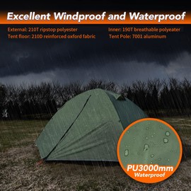 MC TOMOUNT Backpacking Tent 2 Person Waterproof Lightweight Double Layer Free-Standing Aluminum Pole for Outdoor Camping Hiking 4 Season