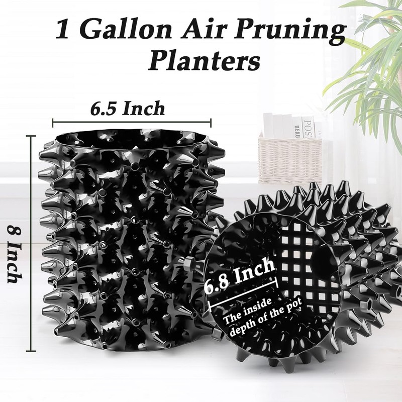 RooTrimmer 1 Gallon Air Pruning Containers, New Plastic Nursery Pots,