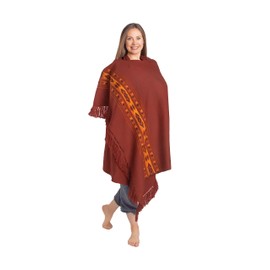 Om Shanti Crafts Meditation Shawl or Blanket, Exotic Shawl/Wrap, Oversize Scarf or Stole. Unisex (Red)