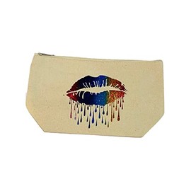 Dripping Lips Makeup Bag, Dripping Lips Makeup Bag, Glitter Rainbow Makeup Bag, Dripping Lips Bag, Dripping Lips Cosmetic Bag, Makeup Bag