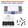 Thincol Tornillos Hexagonales M3, 720 unids, 510 piezas, Negro, Aleacin
