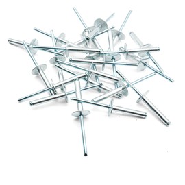 Hippo Hardware (4.8mm X 35mm) Extra Large Flange Head Pop Rivets Open End Blind Aluminium Body Steel Mandrel (Pack of 30)