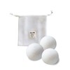 CBJAPAN Dryer Balls, 3 Pieces, Includes Storage Bag, Cleaned Wool,