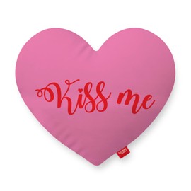 Toothsome Studios Heart Shaped Pillow Cover 15" x 15" (1, KissMePillow)